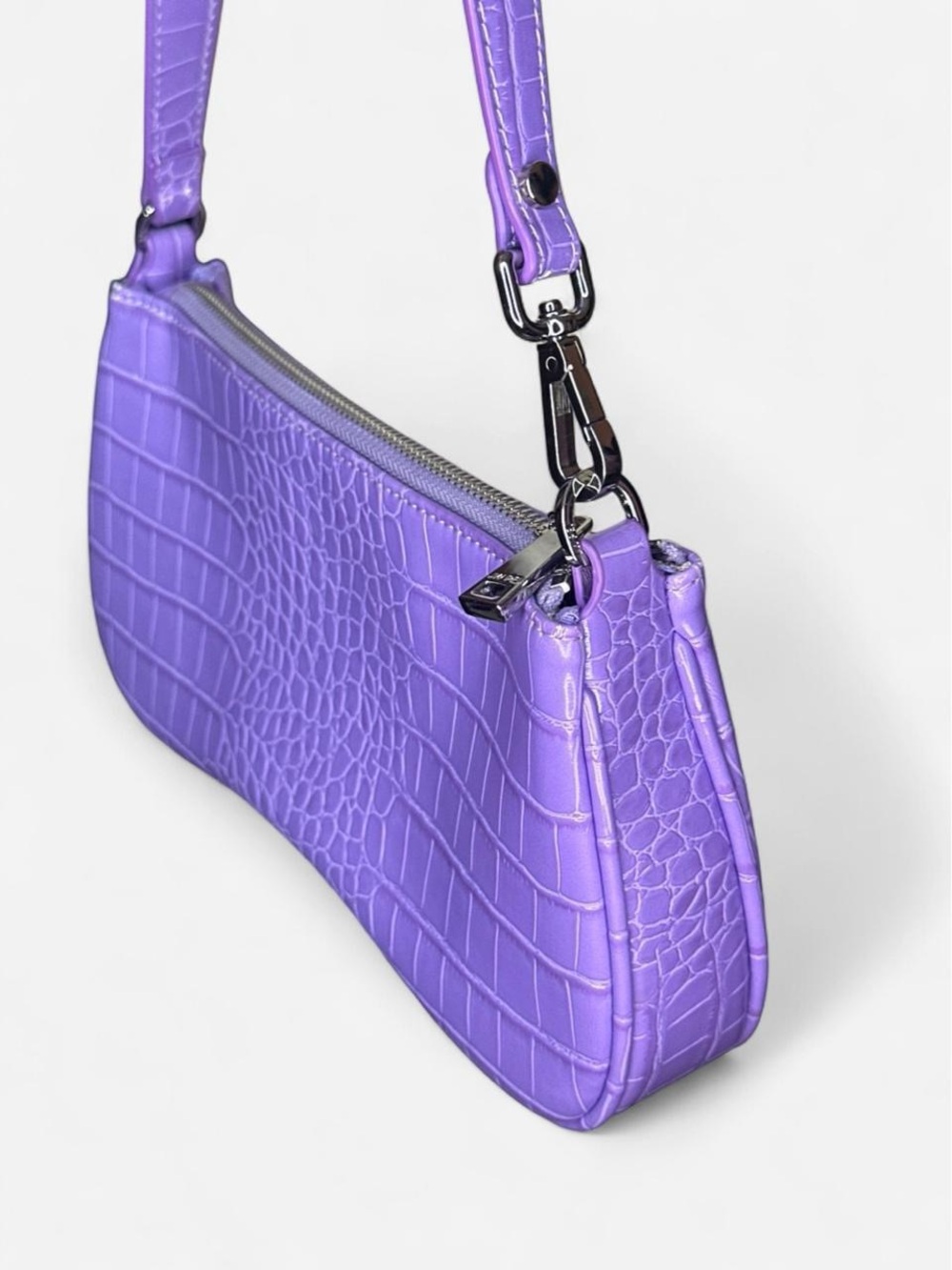 JW PEI Purple Croc-Embossed Shoulder Bag - Picture 7 of 8